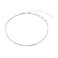 silver tennis necklace - seolgold