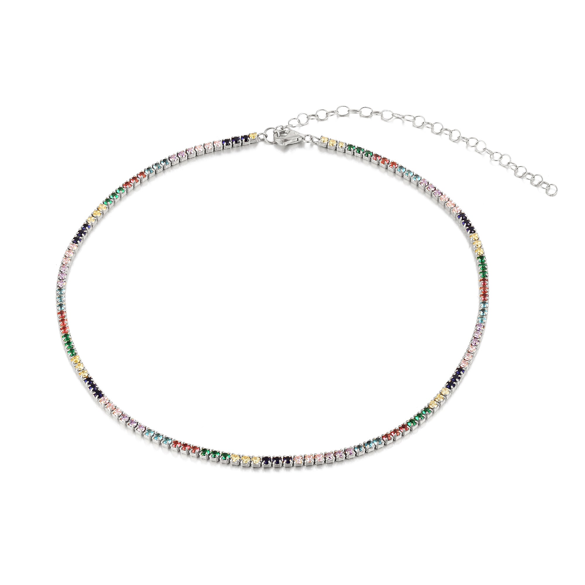 silver rainbow necklace - seolgold