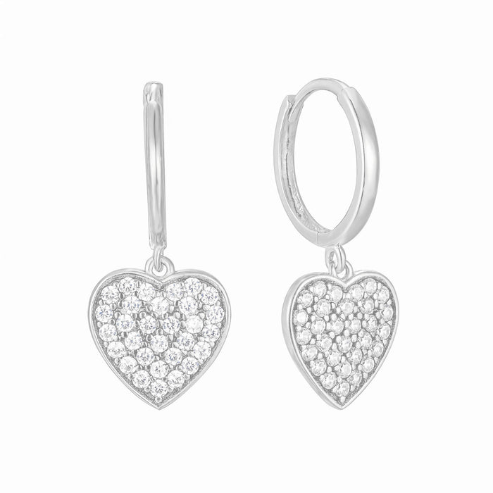 Pave Heart Hoops - seol gold