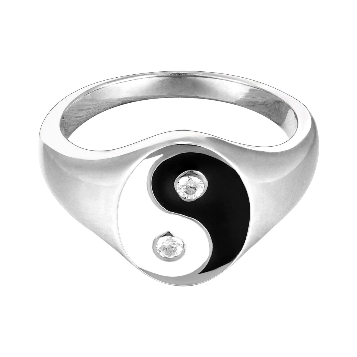 Enamel Yin Yang ring - Seol Gold