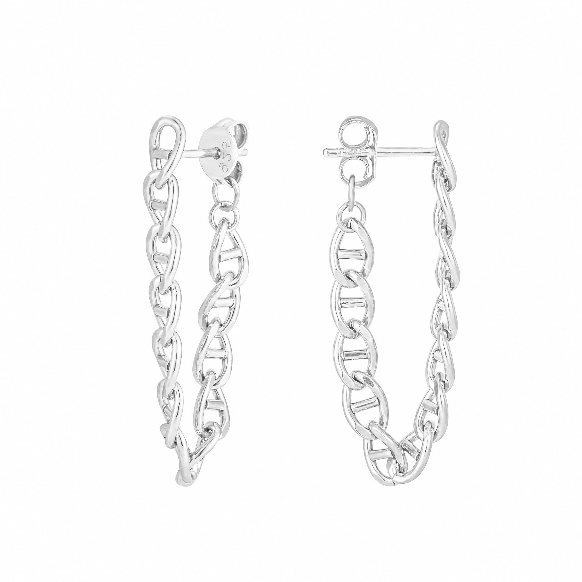 silver chain earrings - seolgold