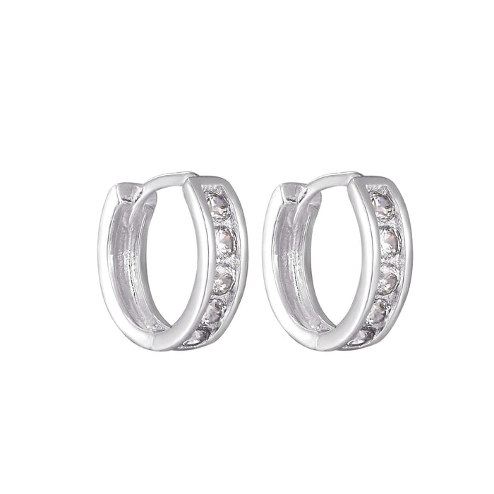 Silver CZ Tiny Hoop Earirngs - seol-gold