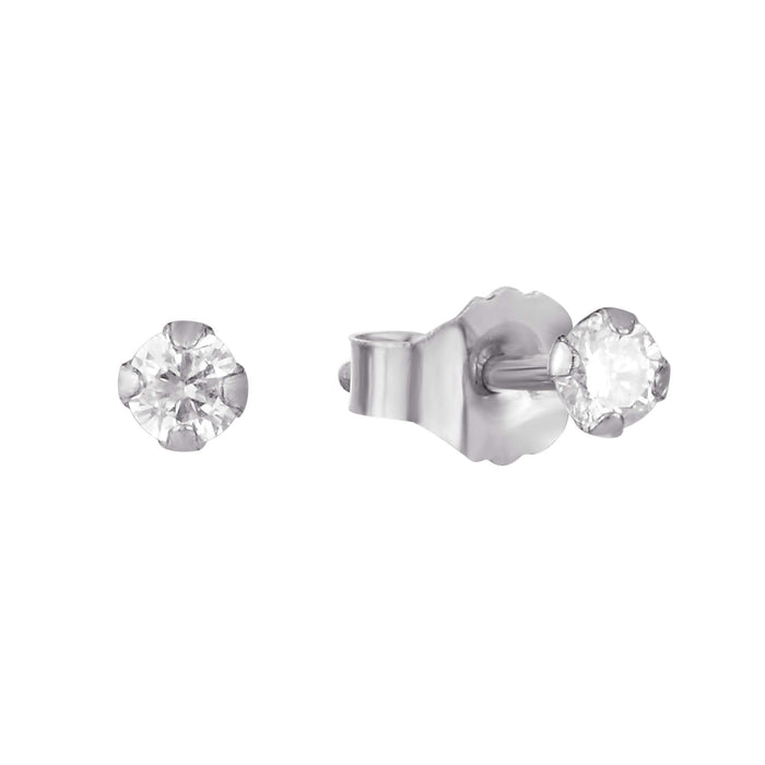 9ct white Gold Diamond Stud Earrings - seol-gold