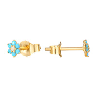 turquoise studs - seol gold