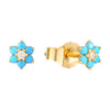 turquoise studs - seol gold