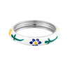 Silver flower enamel ring - seolgold