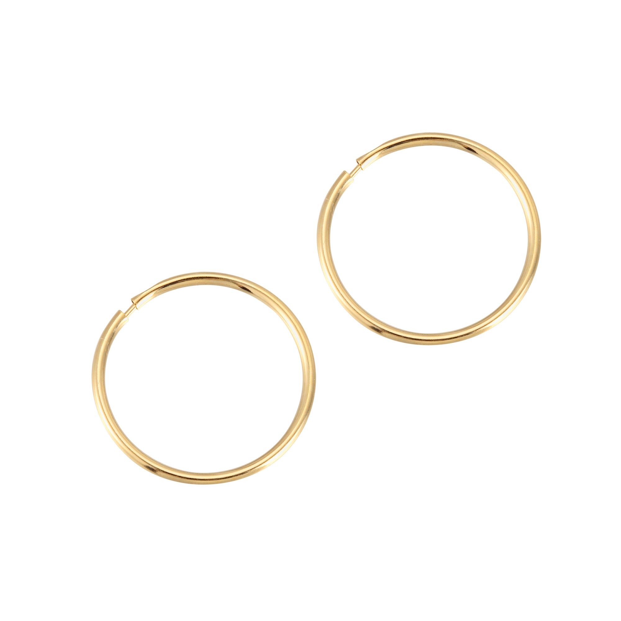 9ct Solid Gold Thin Hoops (Mens)