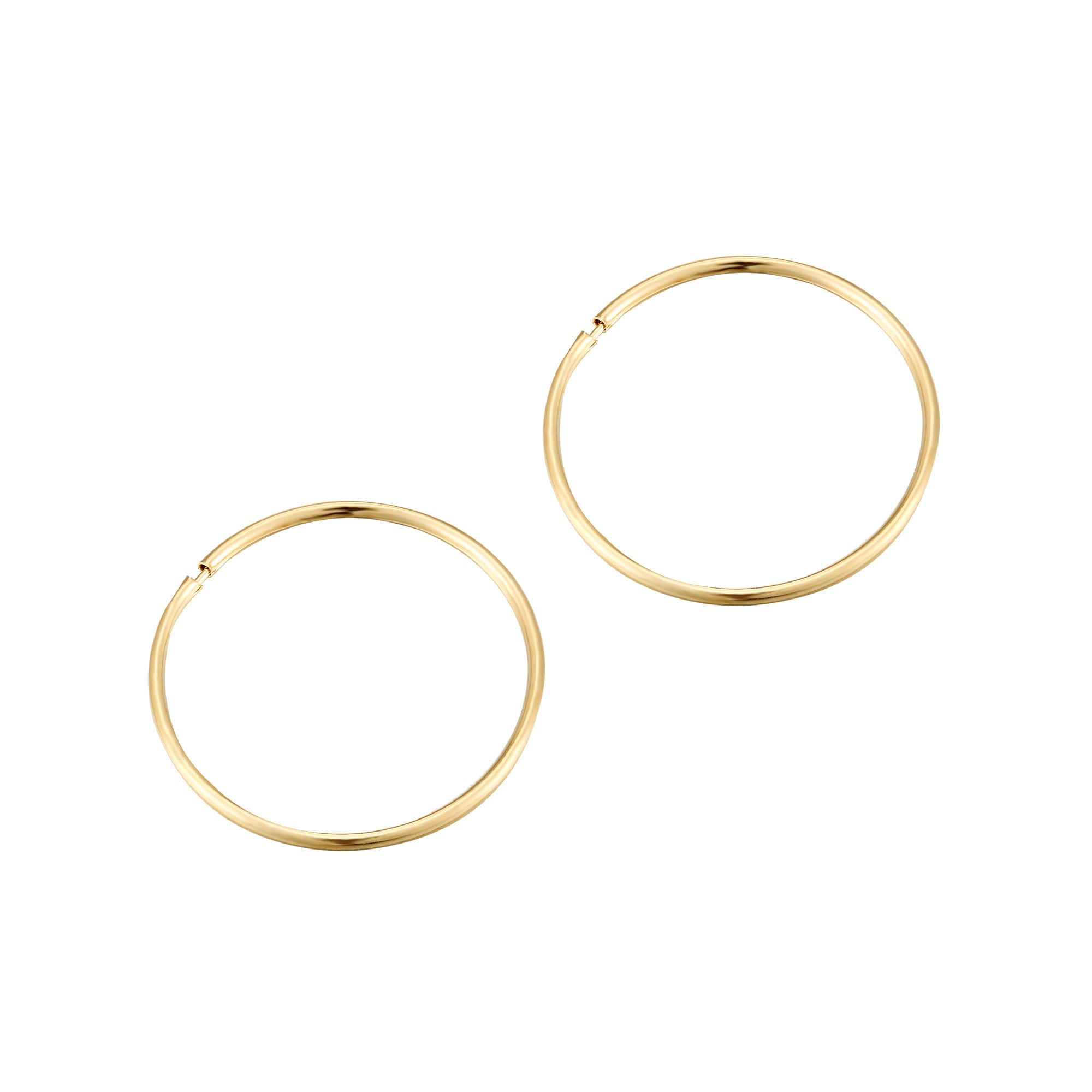 9ct Solid Gold Thin Hoops (Mens)