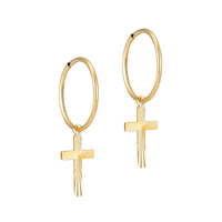 gold charm hoops - seolgold