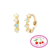 9ct Solid Gold Opal Studded Huggie Hoops