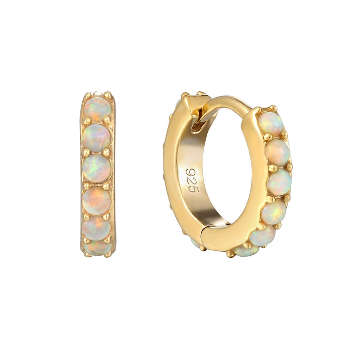 opal hoop earrings - seol gold