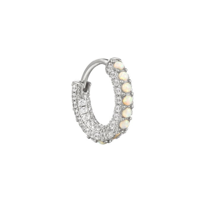 opal - silver hoop - seolgold