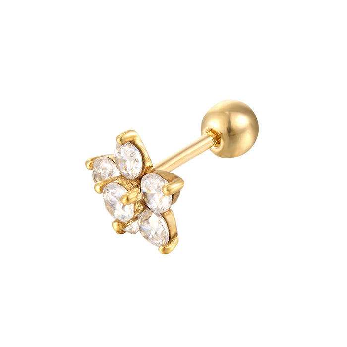 gold flower stud - seol-gold