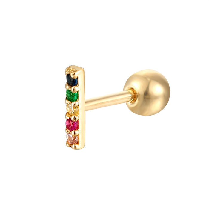 9ct Solid Gold rainbow stud - seol gold