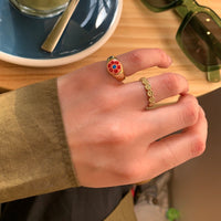 9ct gold flower ring - seolgold