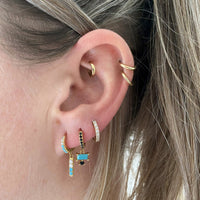 Turquoise Hoops - Seol Gold