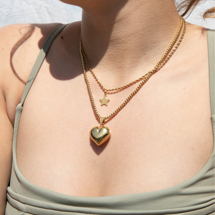 chunky heart locket - seolgold