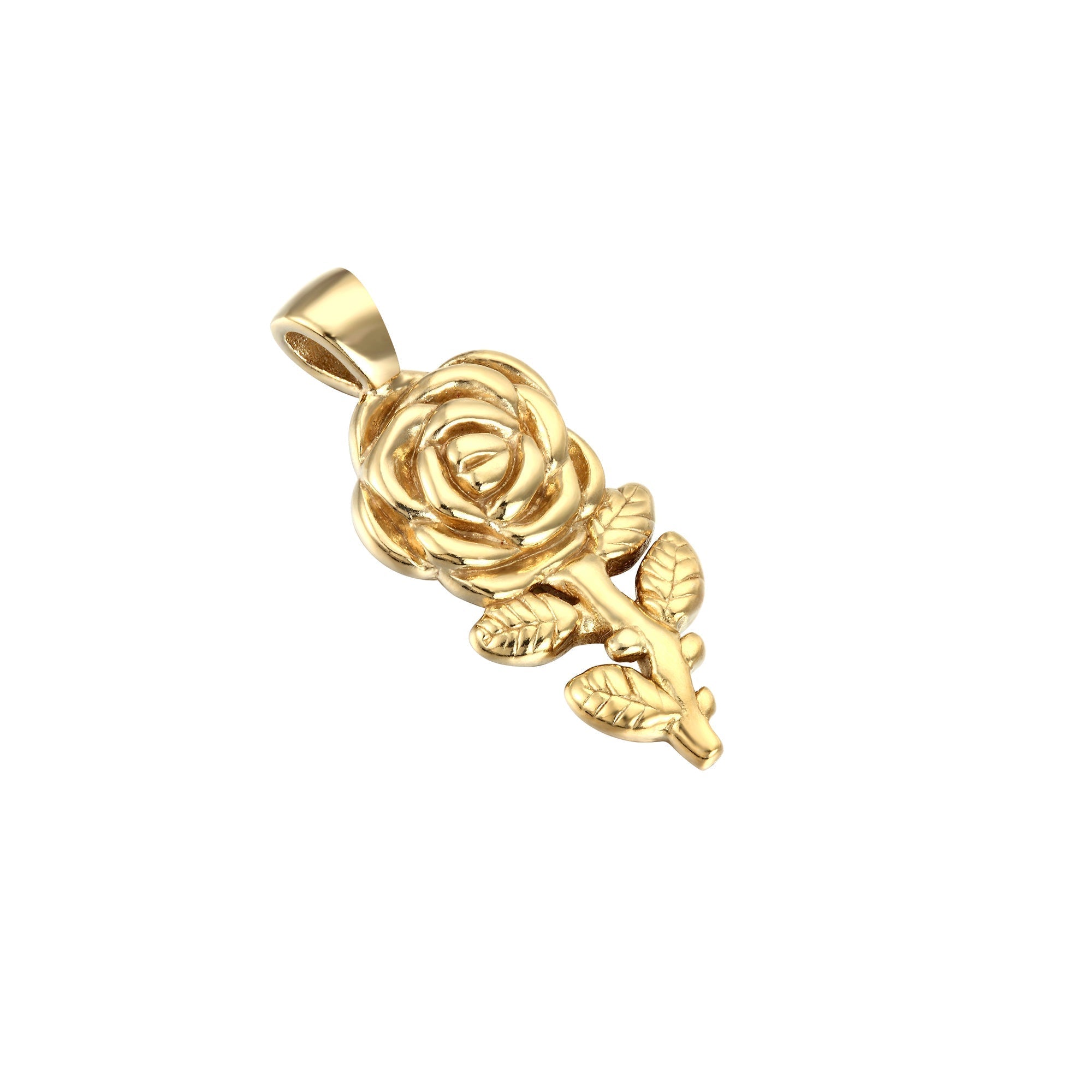 18ct Gold Vermeil Puffy Rose Charm Pendant