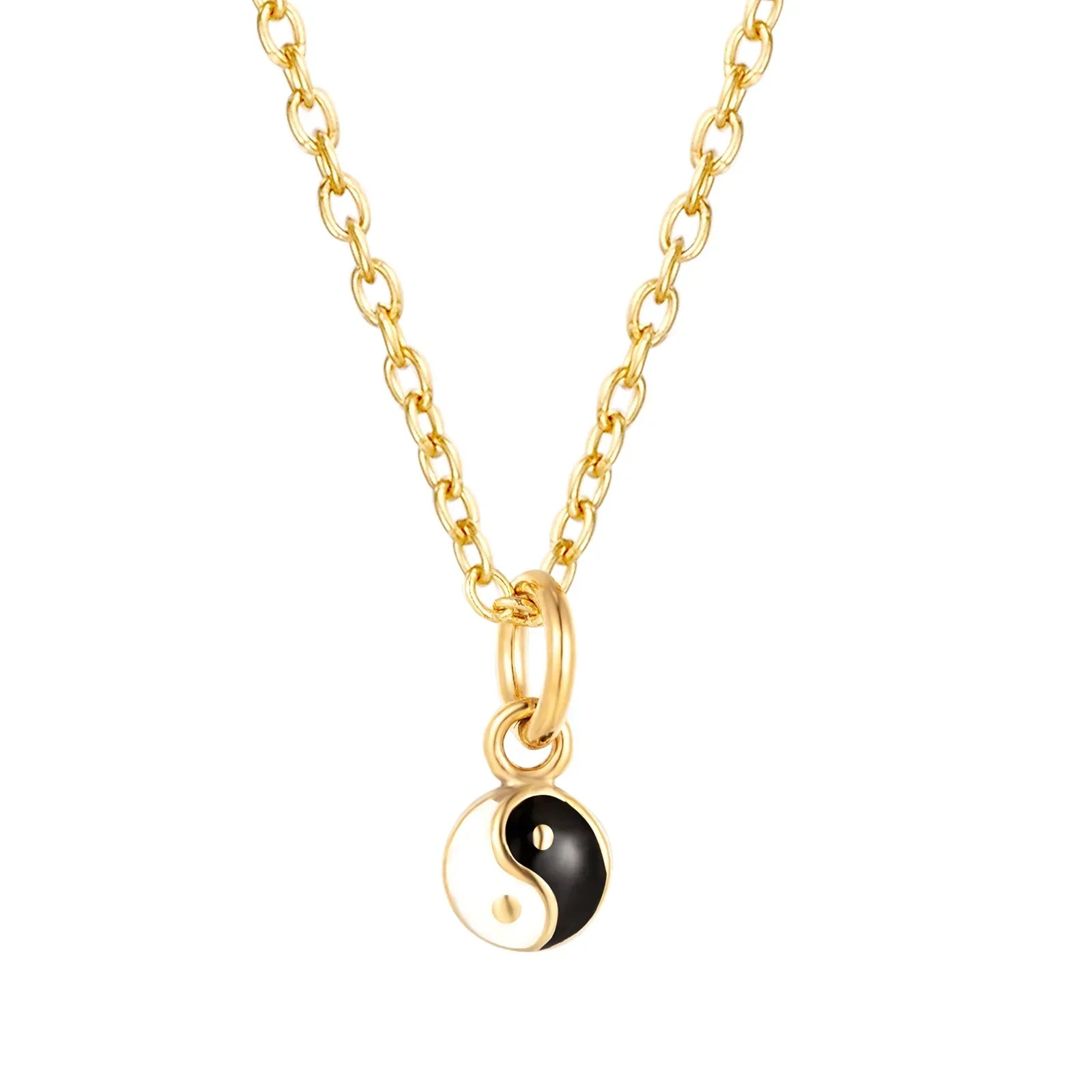 gold enamel yin yang charm - seolgold