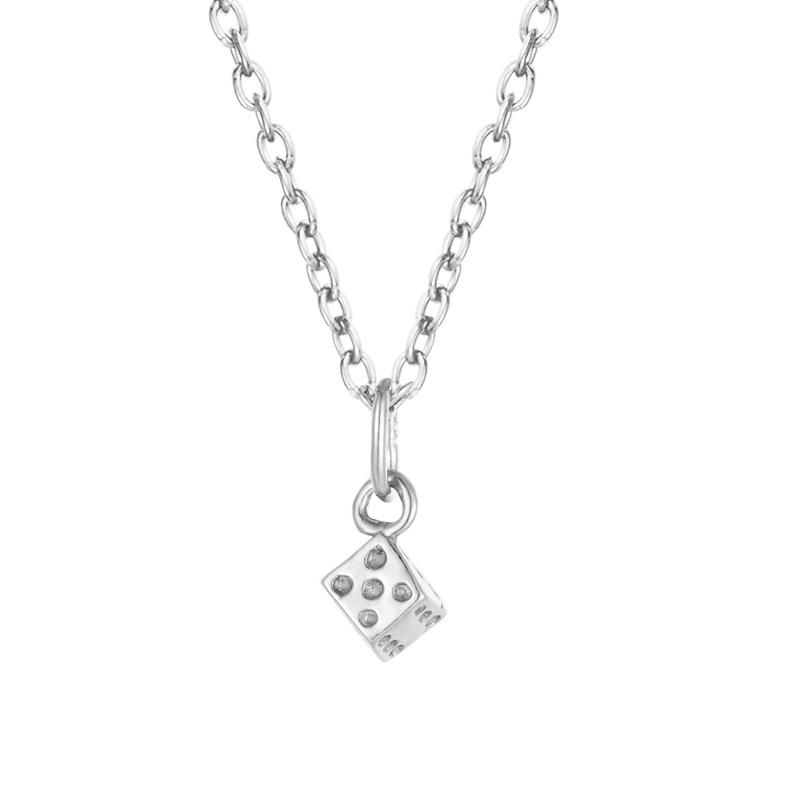 silver dice charm necklace - seolgold