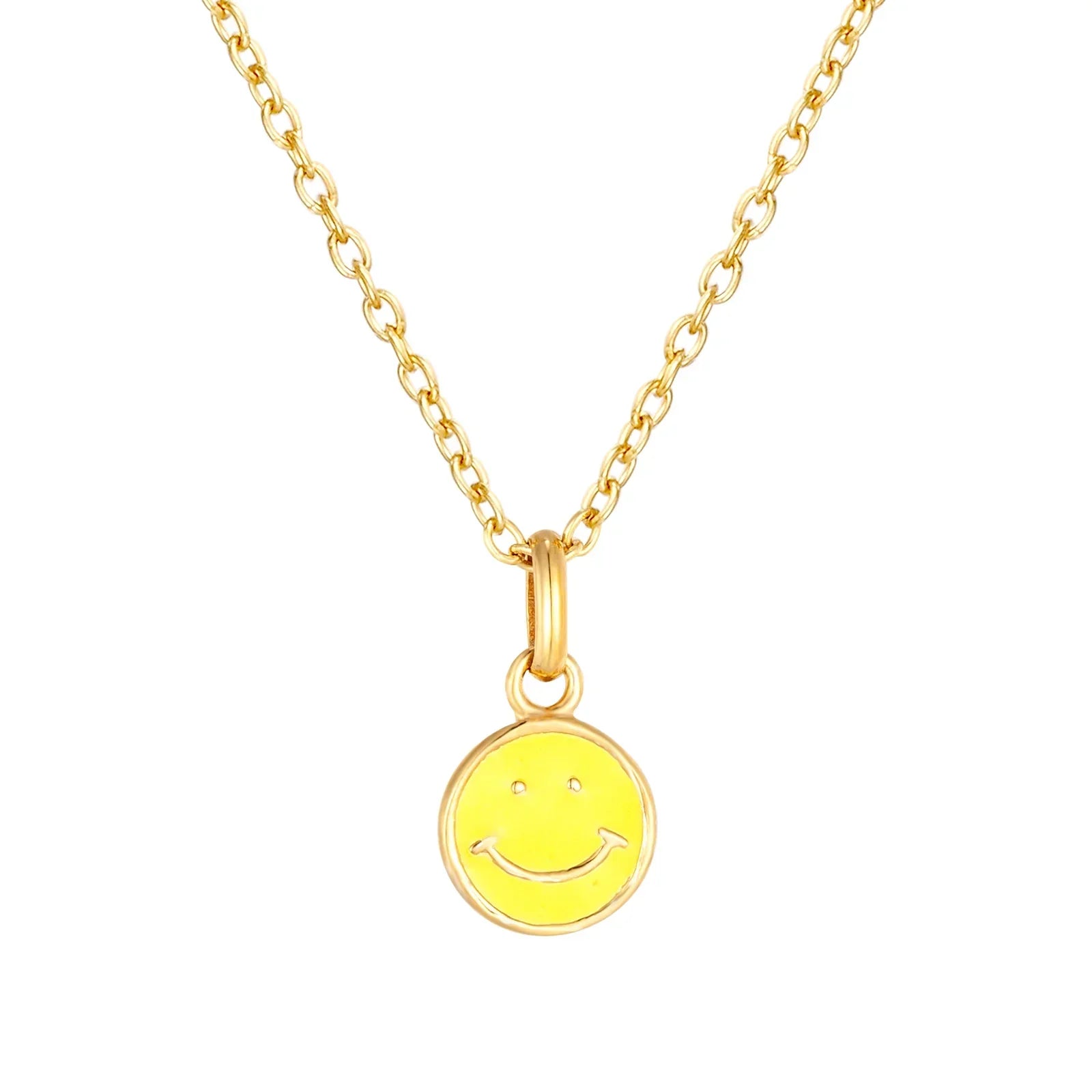 18ct Gold Vermeil Tiny Enamel Smile Face Charm