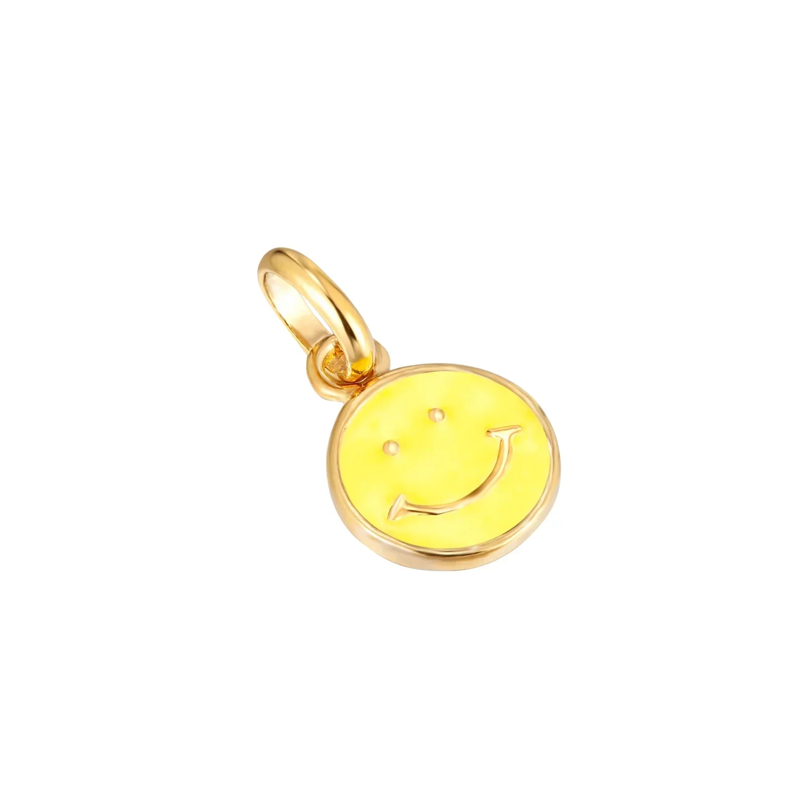 18ct Gold Vermeil Tiny Enamel Smile Face Charm