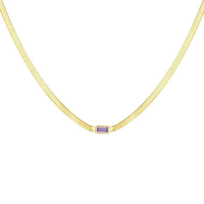 Seol gold - amethyst snake chain necklace