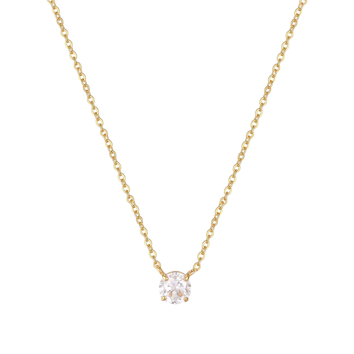 Gold Solitaire Necklace - seol-gold