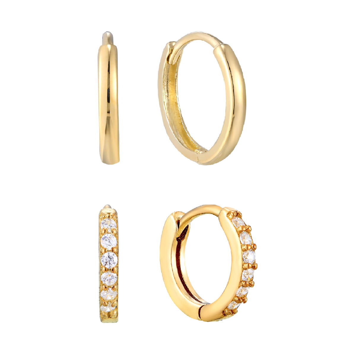 gold cz hoop -seol gold