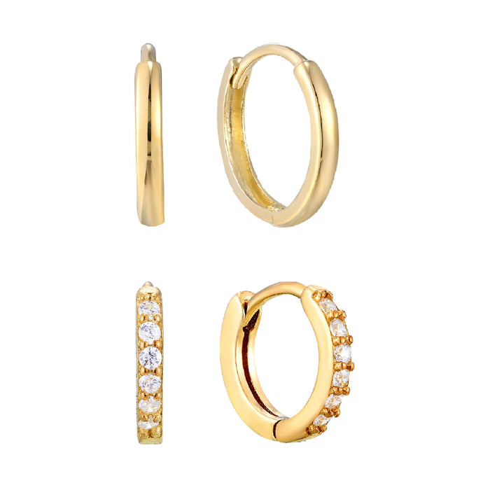 gold cz hoop -seol gold